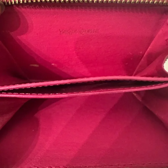 YSL - Yves Saint Laurent Magenta Leather Compact Wallet - with COA - Picture 7 of 10